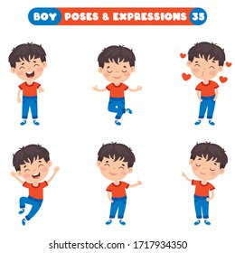 Poses And Expressions Of A Funny Boy