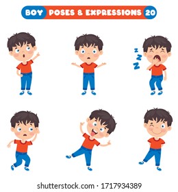 Poses And Expressions Of A Funny Boy