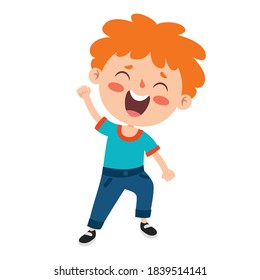 Poses And Expressions Of A Funny Boy