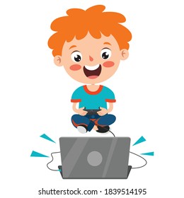 Poses Y Expresiones De Un Niño Divertido