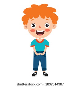Poses Y Expresiones De Un Niño Divertido