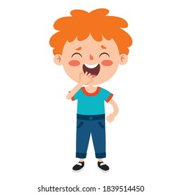 Poses And Expressions Of A Funny Boy