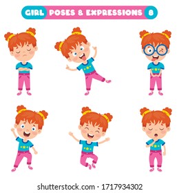 Poses And Expressions Of A Funny Girl