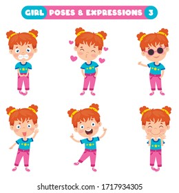 Poses And Expressions Of A Funny Girl