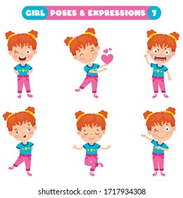Poses And Expressions Of A Funny Girl