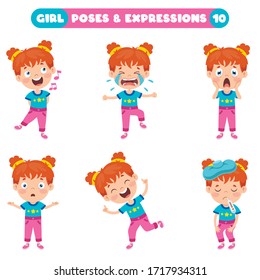 Poses And Expressions Of A Funny Girl