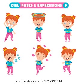 Poses And Expressions Of A Funny Girl