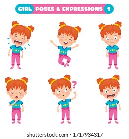 Poses And Expressions Of A Funny Girl