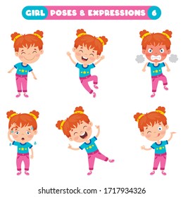 Poses And Expressions Of A Funny Girl