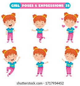 Poses And Expressions Of A Funny Girl