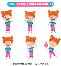 Poses And Expressions Of A Funny Girl