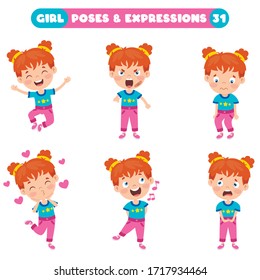 Poses And Expressions Of A Funny Girl