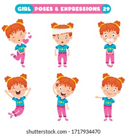 Poses And Expressions Of A Funny Girl