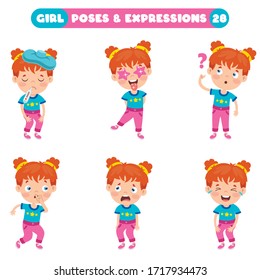 Poses And Expressions Of A Funny Girl