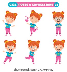 Poses And Expressions Of A Funny Girl