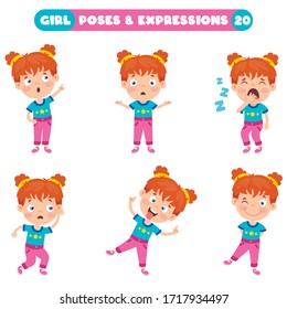 Poses And Expressions Of A Funny Girl