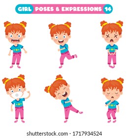 Poses And Expressions Of A Funny Girl