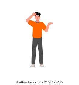 poses of people in orange clothes with various expressions young