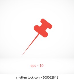 posh pin icon, flat design