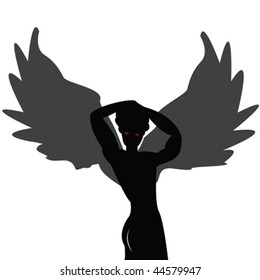 Posing angel isolated on white background