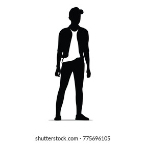 posing man silhouette illustration