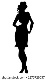 Posing woman vector silhouette