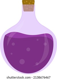 Posion bottle, illustration, vector on a white background.