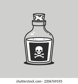 Posion bottle vector black and white vector illustration