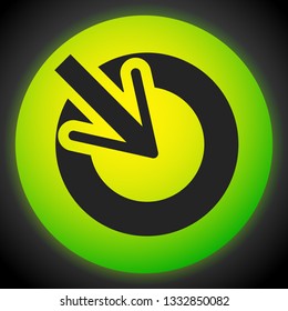Position, accuracy, alignment concept icon, Cursor points inside a circle