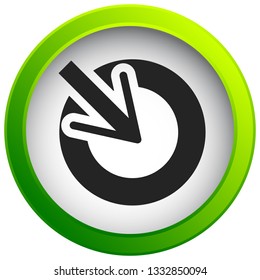 Position, accuracy, alignment concept icon, Cursor points inside a circle