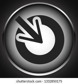 Position, accuracy, alignment concept icon, Cursor points inside a circle