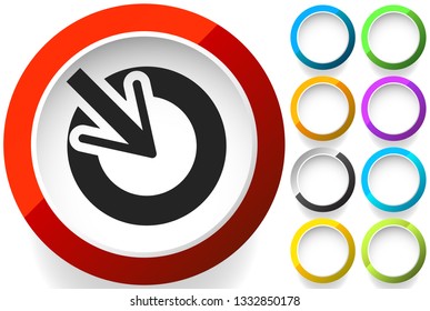 Position, accuracy, alignment concept icon, Cursor points inside a circle