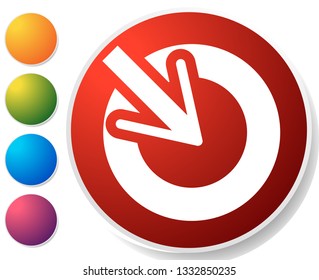Position, accuracy, alignment concept icon, Cursor points inside a circle