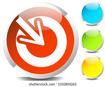 Position, accuracy, alignment concept icon, Cursor points inside a circle