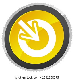 Position, accuracy, alignment concept icon, Cursor points inside a circle
