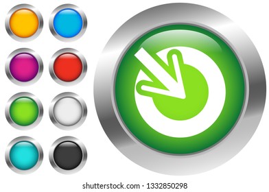 Position, accuracy, alignment concept icon, Cursor points inside a circle