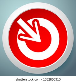 Position, accuracy, alignment concept icon, Cursor points inside a circle