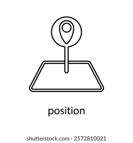 position concept line icon. Simple element illustration. 
position concept outline symbol design.