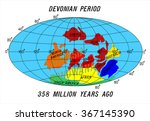 position Continents Devonian Period