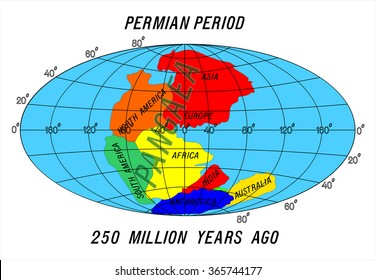 Position Continents Permian Period