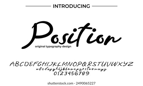 Position Font Stylish brush painted an uppercase vector letters, alphabet, typeface