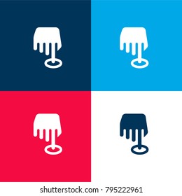 Position four color material and minimal icon logo set in red and blue