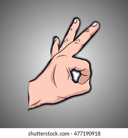 Position of a hand, OK !, vector