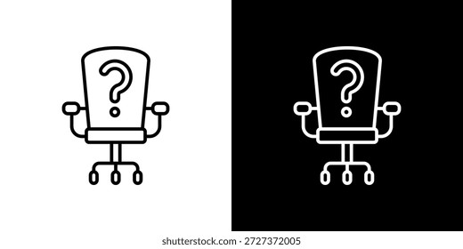 Icono de posición contorno en blanco y negro.