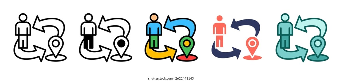 Position Icon Multiple Vector Illustration