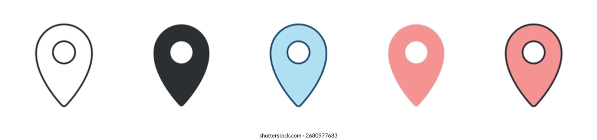 Position Icon Set Multiple Style Collection