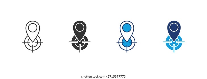 Position Icon Set Multiple Style Collection