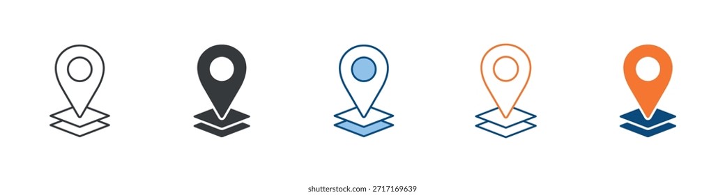 Position Icon Set Multiple Style Collection