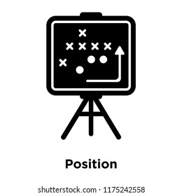 Position icon vector isolated on white background, logo concept of Position sign on transparent background, filled black symbol