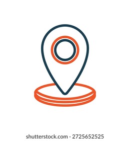 contorno de iconos de posición y estilo plano, fondo transparente